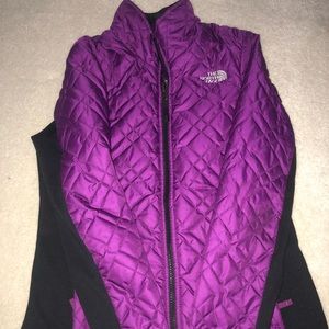 Purple knitted North Face jacket
